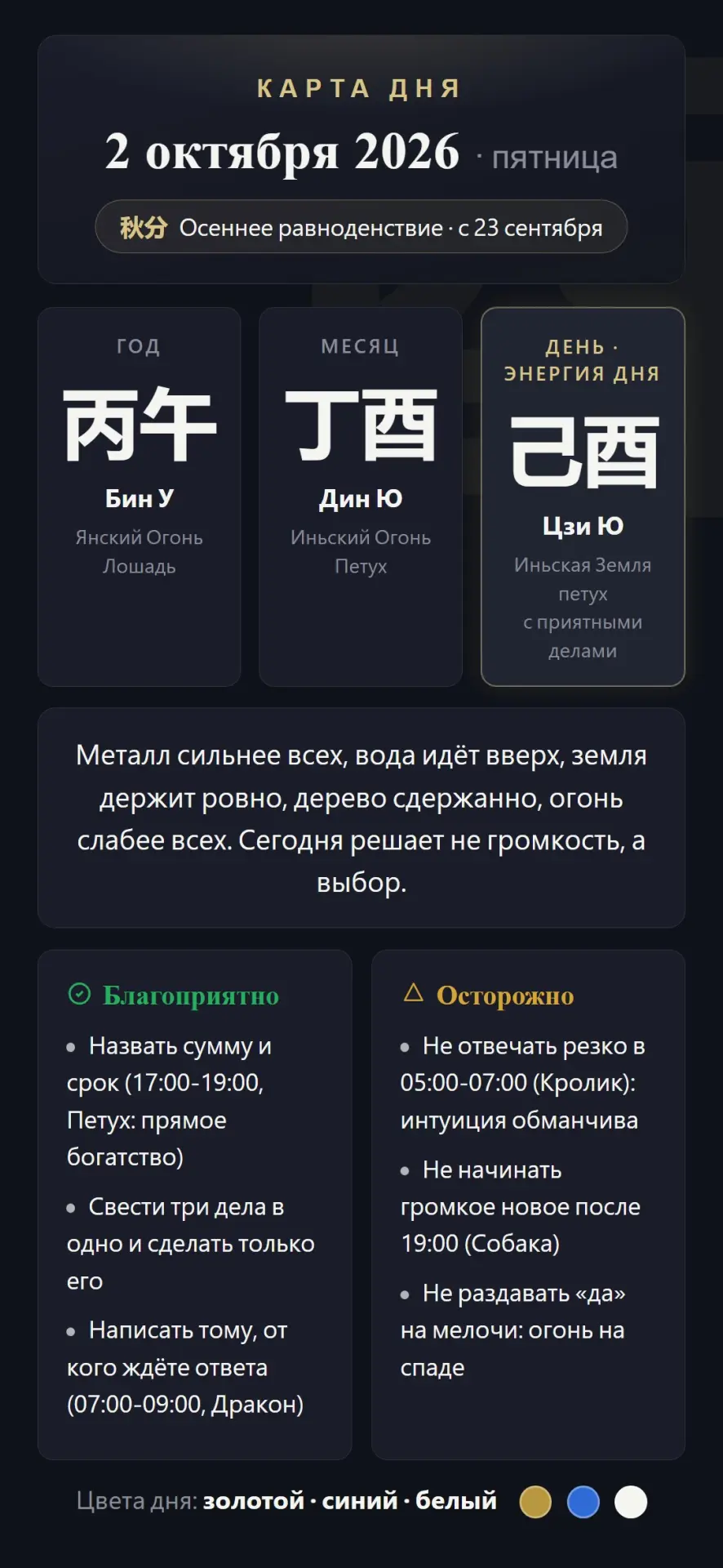 Карта дня · Цзи Ю · 2 октября 2026