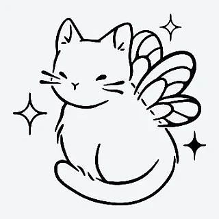 Рисуем котика-фею