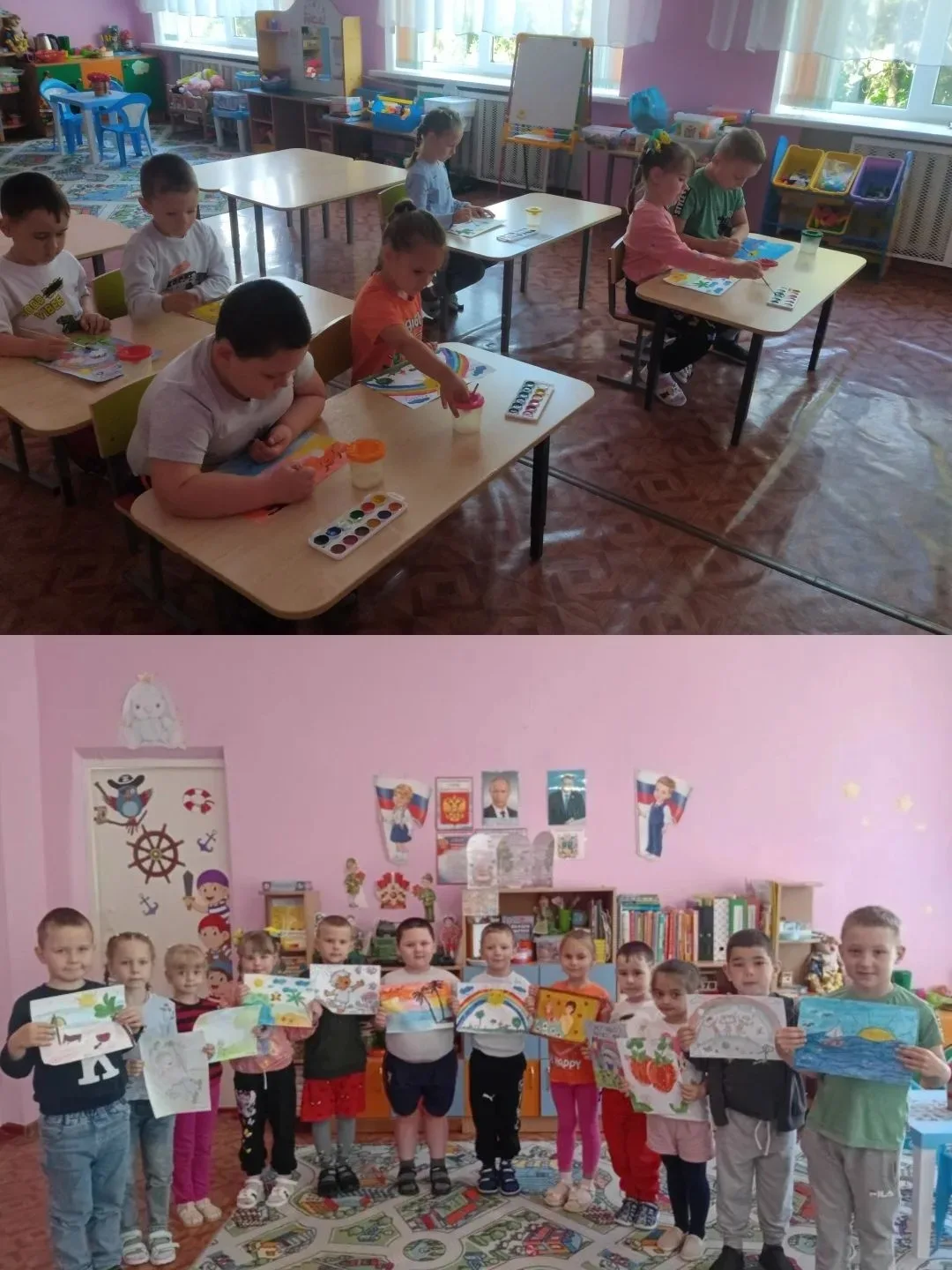 В рамках всероссийской акции "Краски детства" в подготовительной группе было предложенн...