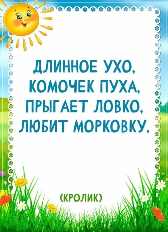 Мы подготовили восемь карточек с загадками   В них мы спрятали животных и птиц, которых можно встрет