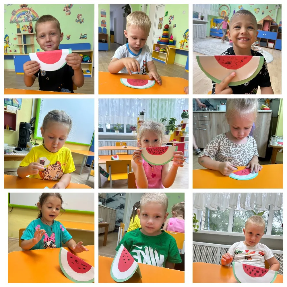 Сегодня наши малыши создавали свои самые сочные, яркие и совсем не липкие арбузные доль...