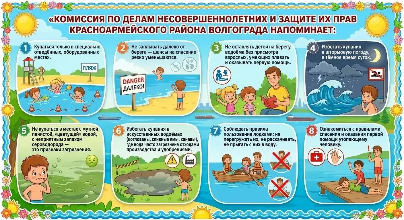 Комиссия по делам несовершеннолетних и защите их прав Красноармейского района напоминает ⤵️

‼️⛱️ Ле