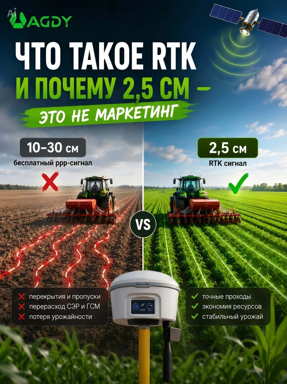 📍 Что такое RTK и почему 2,5 см — это не маркетинг