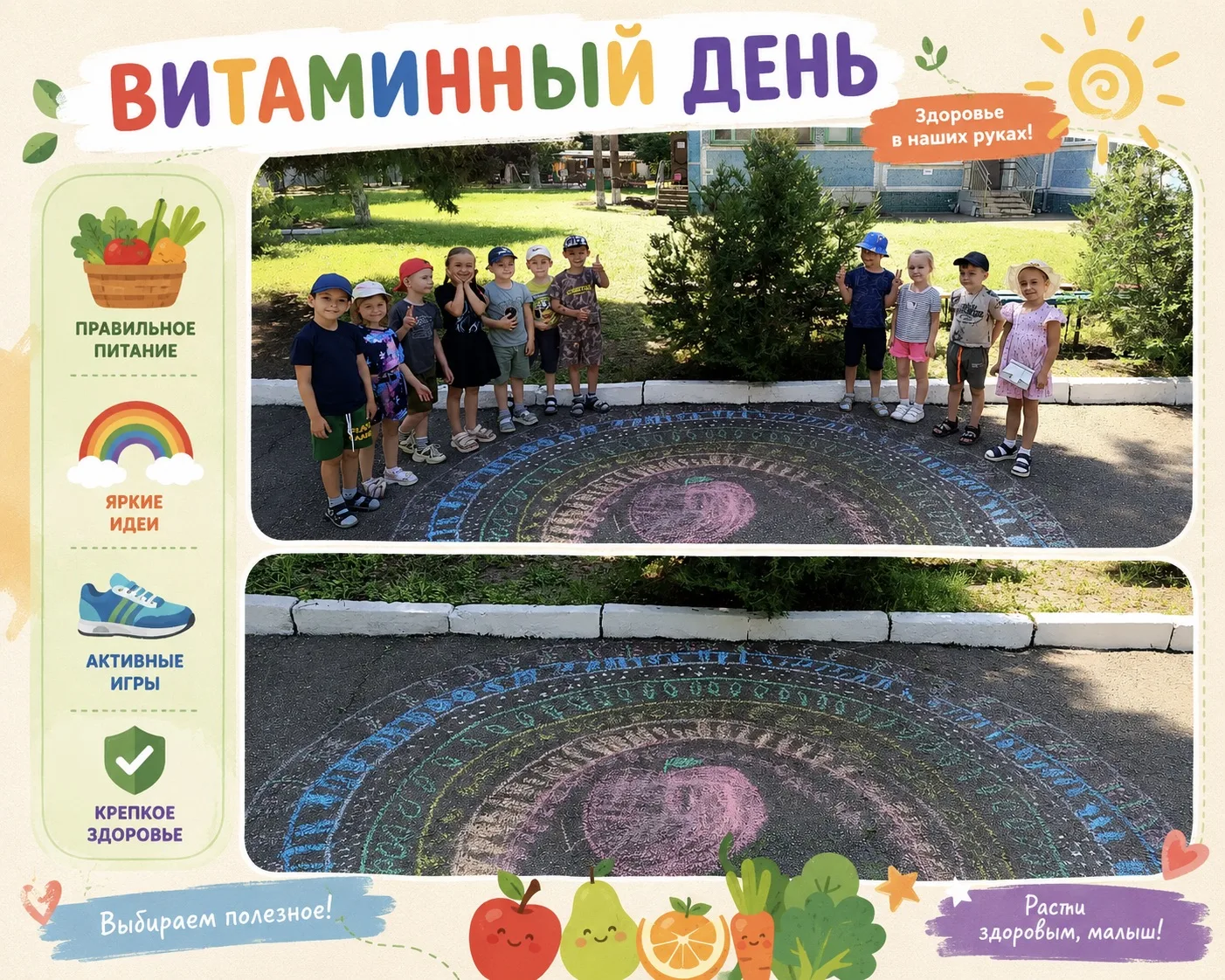 В старшей группе № 9 прошёл «Витаминный день»! 🍎🌈

Ребята составляли меню правильного питания, рис