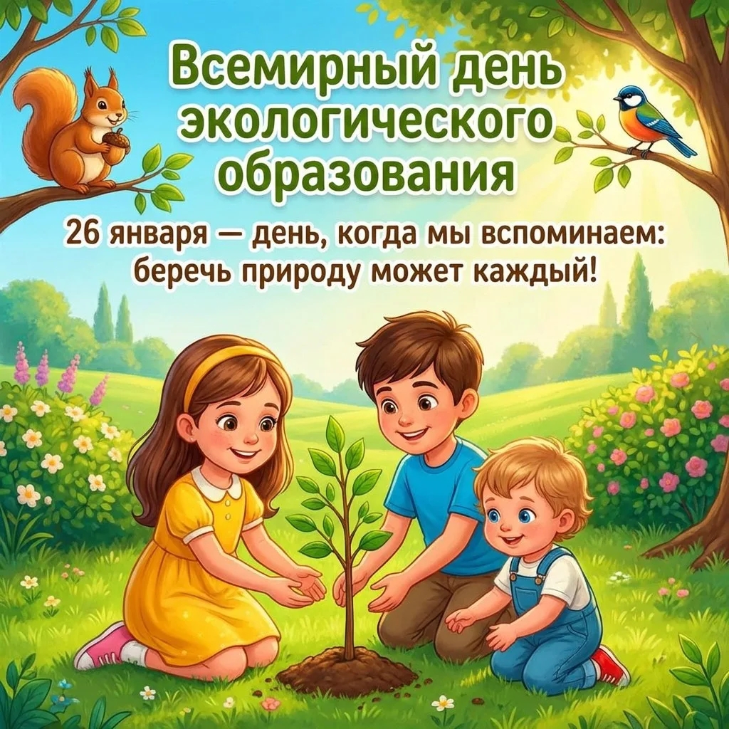 🌍 Сегодня, 26 января, отмечается важный праздник — День экологического образования. Этот день напом