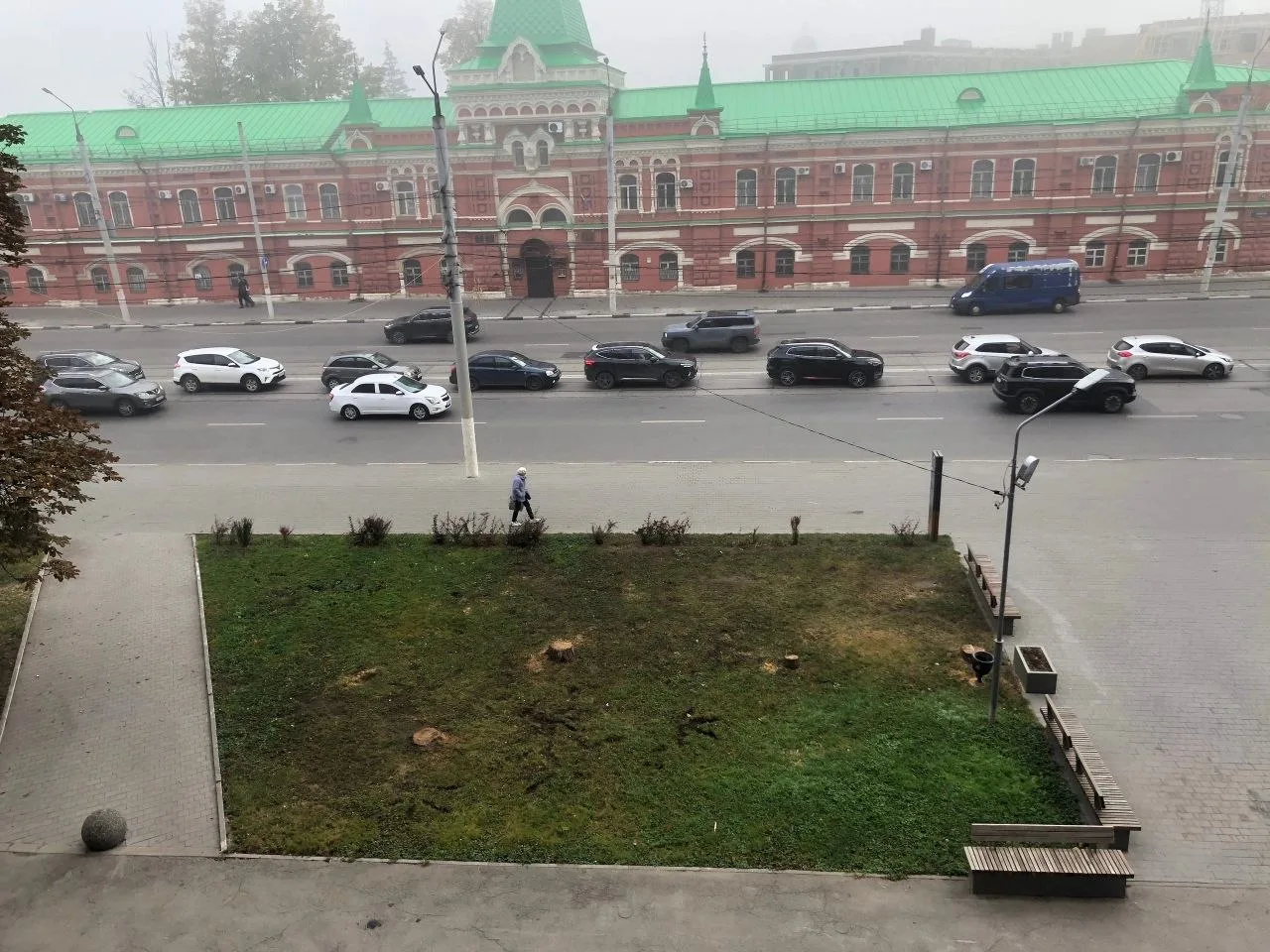 На улице Советской вырубили и вывезли десяток лиственниц и пару каштанов.