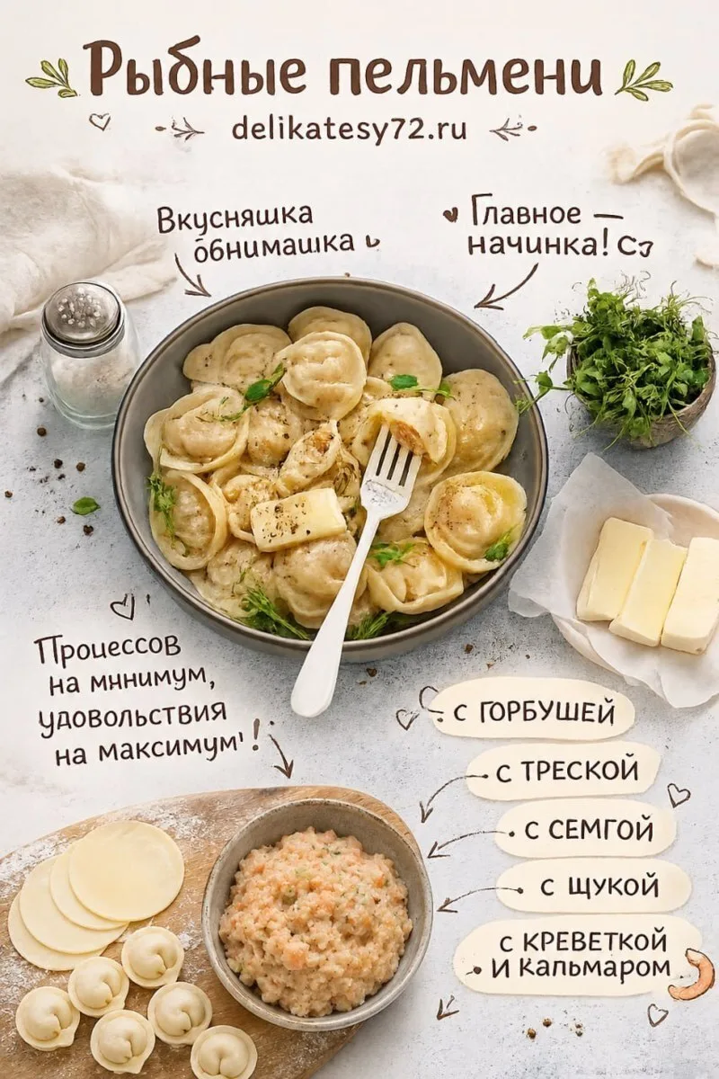🥟 Рыбные пельмени, которые действительно хочется держать в морозилке!
