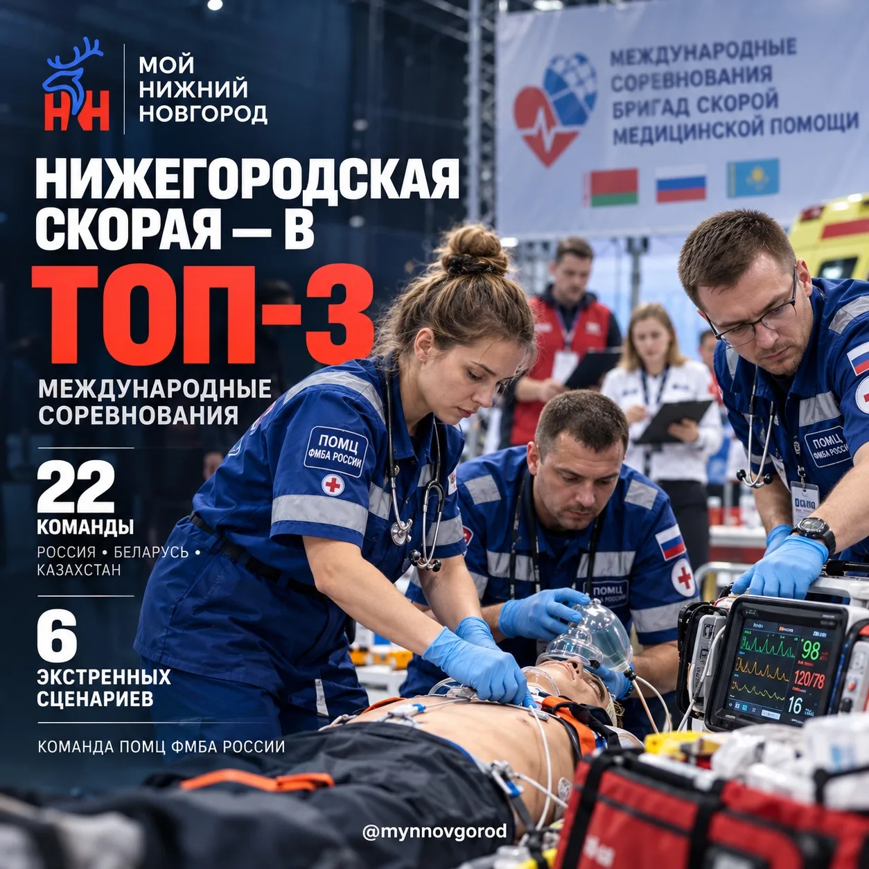🚑Нижегородские врачи скорой помощи вошли в топ-3 на международных соревнованиях в Бела...