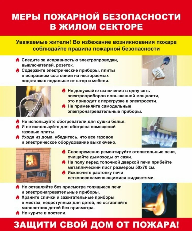 🔥 Меры пожарной безопасности в жилом секторе