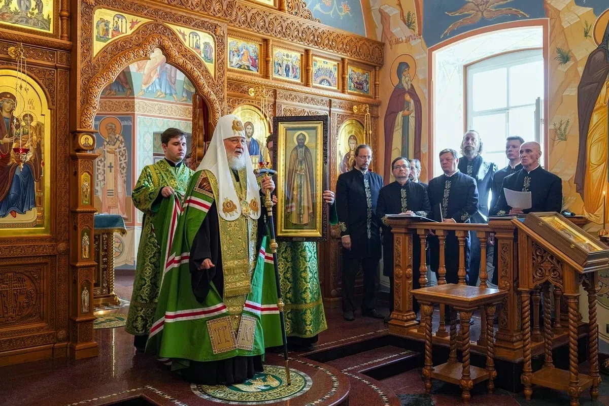 Святейший Патриарх Кирилл освятил храм в честь иконы Божией Матери «Живоносный Источник» в Валаамско