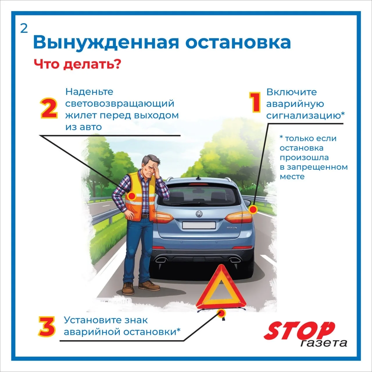 🛑Что такое «вынужденная остановка» и как действовать в сложившейся ситуации?  🪪Если вы у вас есть во