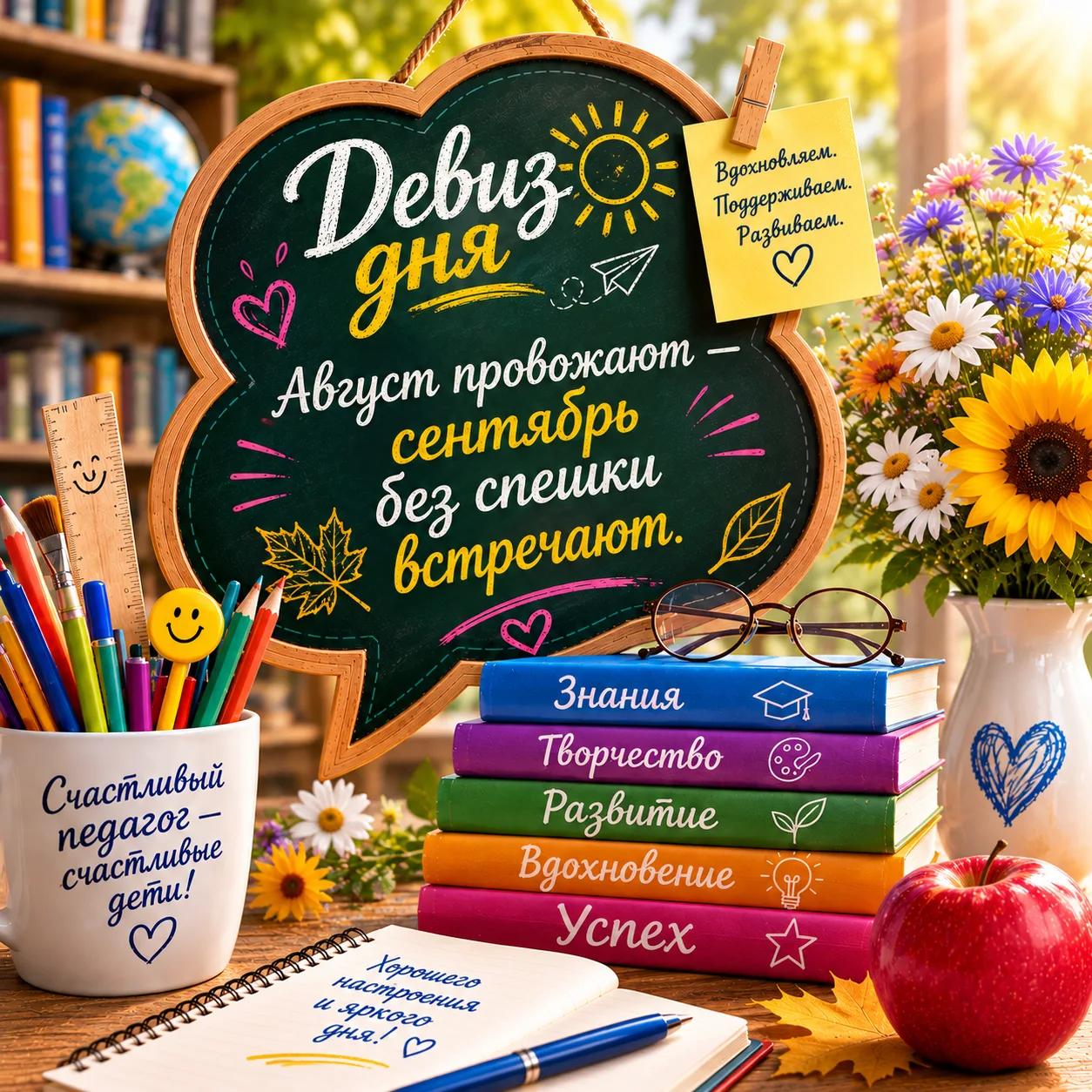 🌿 Девиз дня: Август провожают — сентябрь без спешки встречают.