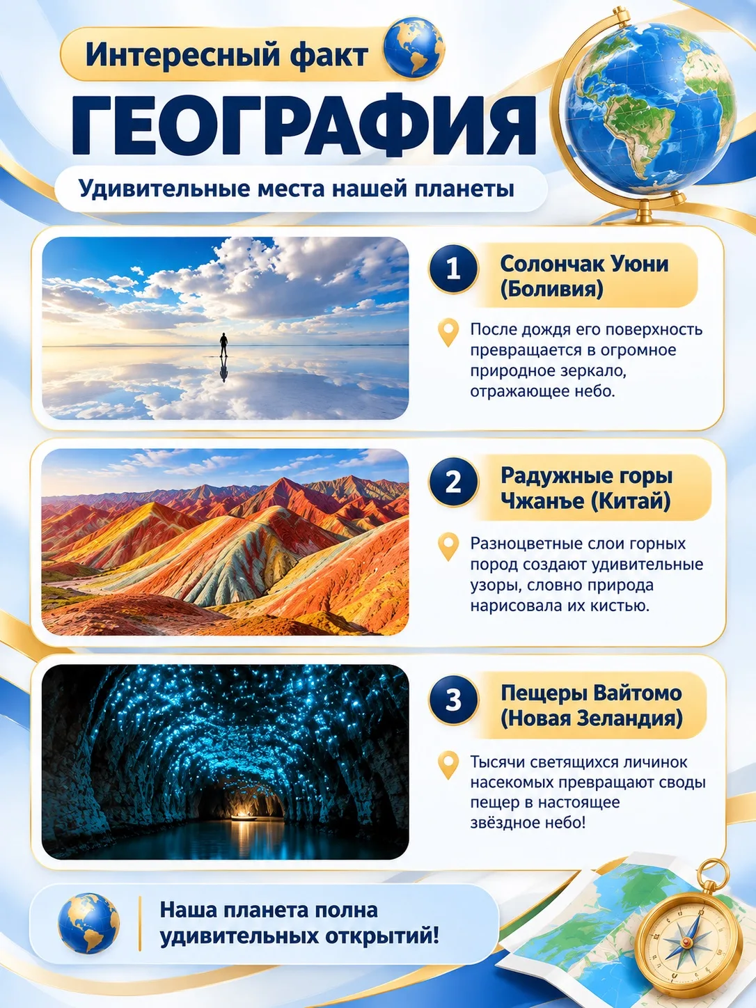 🌍 А вы знали, что на нашей планете есть места, которые кажутся нереальными?