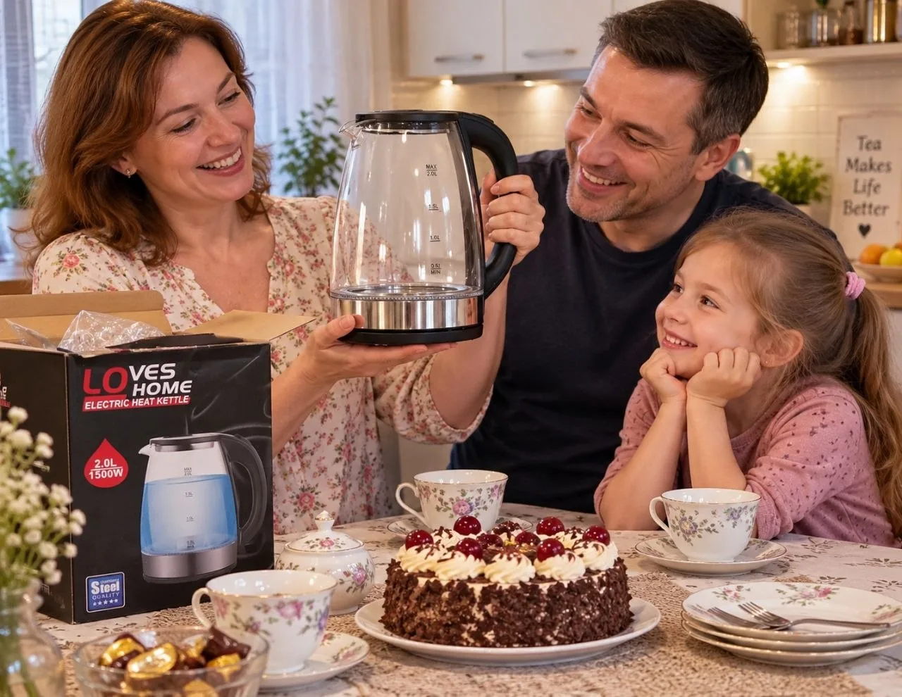Семейное чаепитие с новым чайником 🎂☕️
