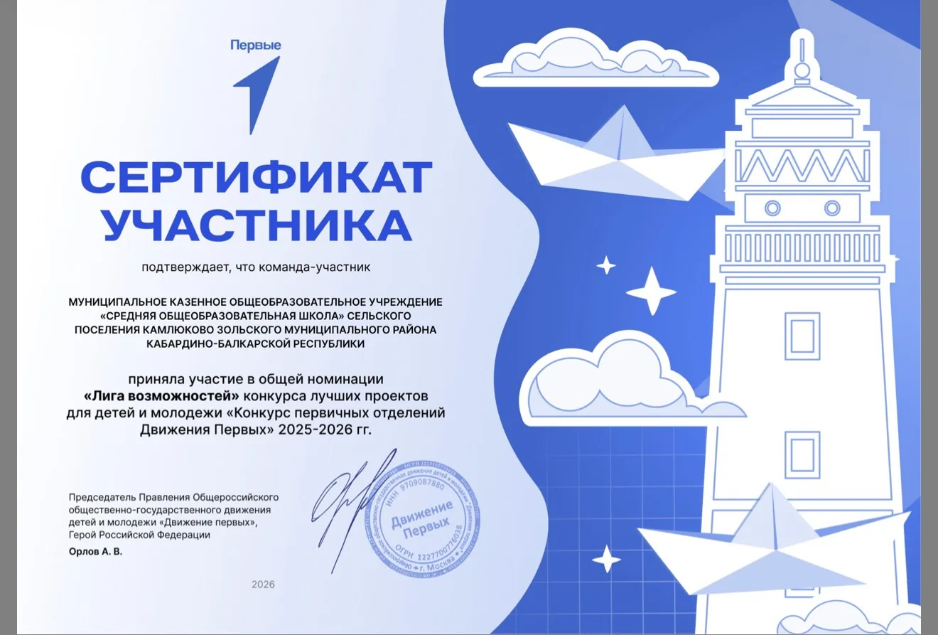 Мы благодарим вас за участие в конкурсе лучших проектов для детей и молодёжи «Конкурс первичных отде