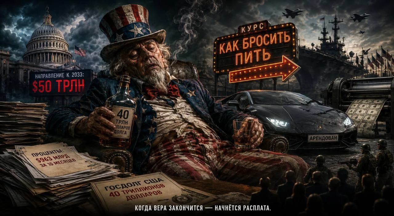 Америка — это не просто должник. Это алкоголик, который продает курс «Как бросить пить»