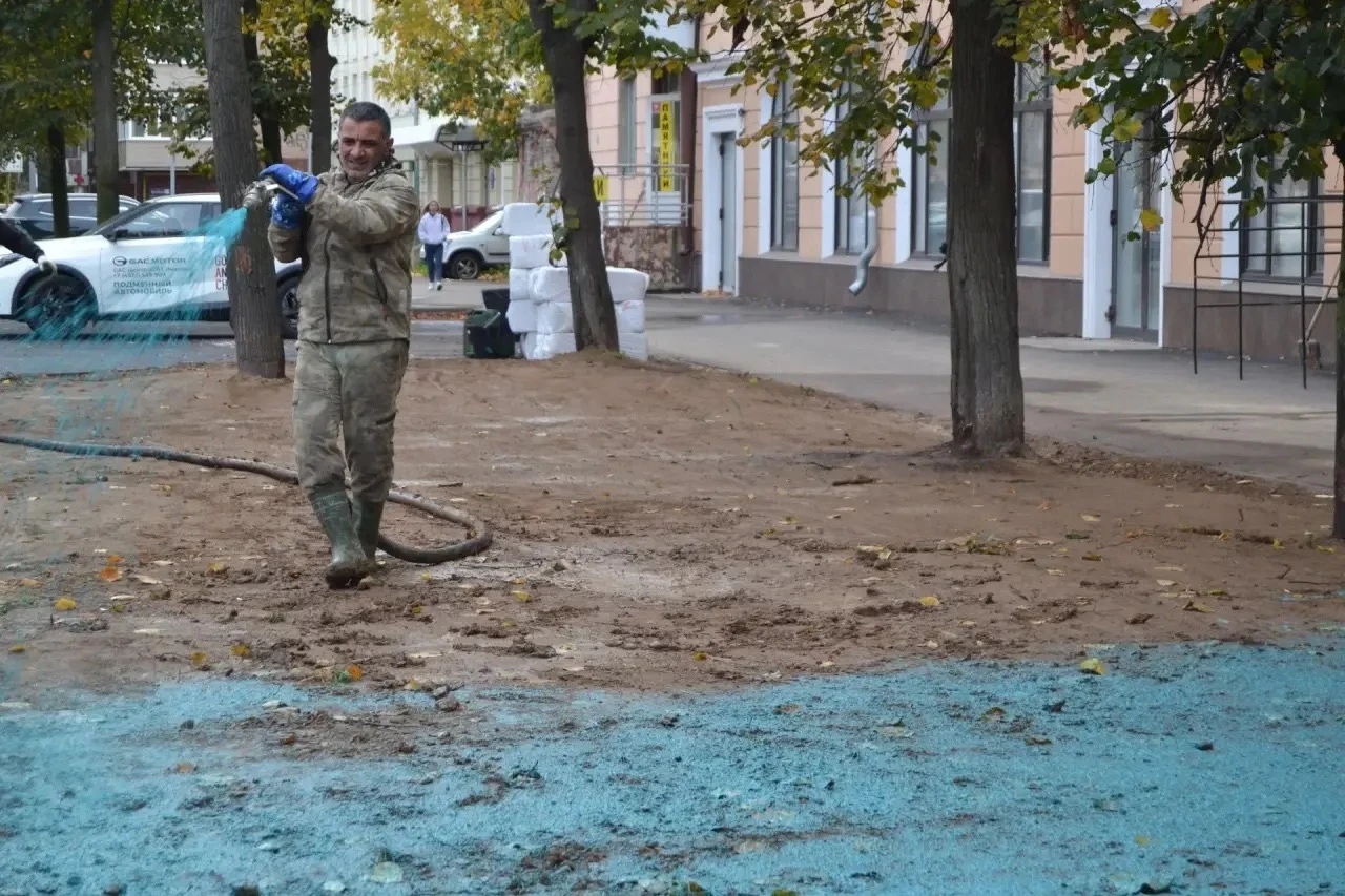 На одной из ивановских улиц сделали «жидкий газон»