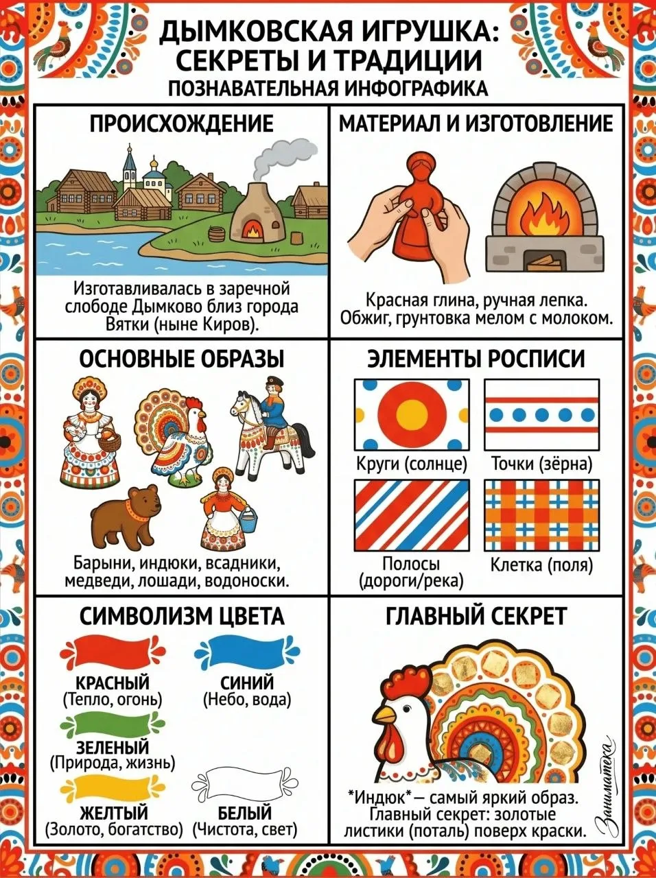 Дымковская игрушка 
Принцип росписи