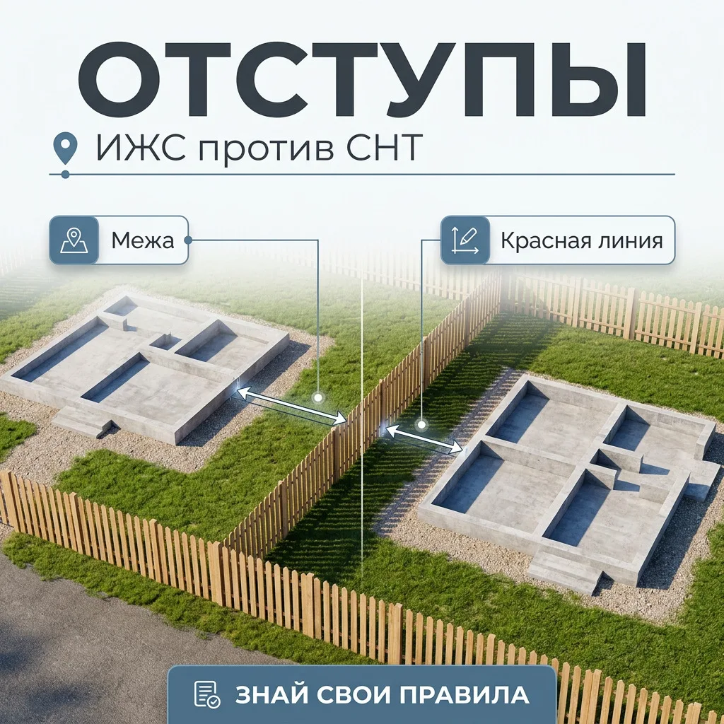 🧾 Отступы в ИЖС и в СНТ: почему это разные правила и где на этом теряют деньги