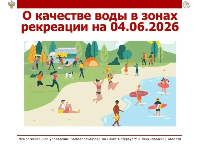 📍О качестве воды в зонах рекреации на 04.06.2026
