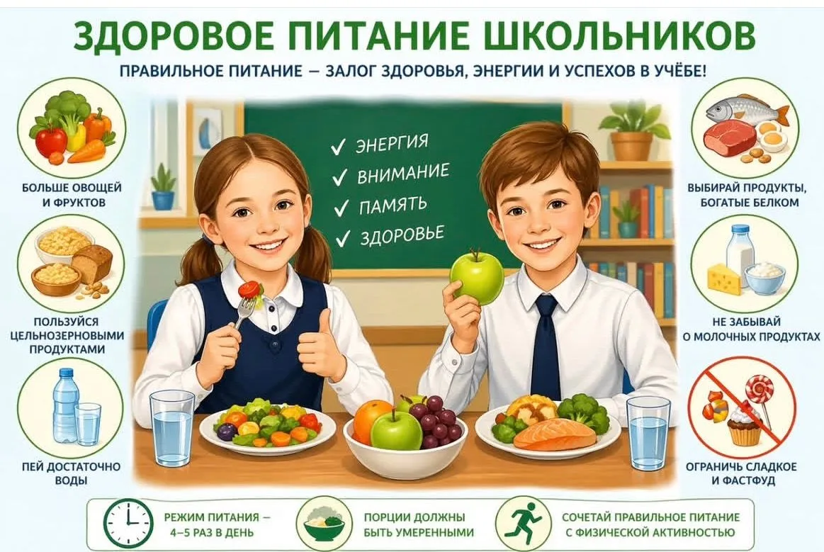 🧠🥗 Правильное питание для развития ума школьника