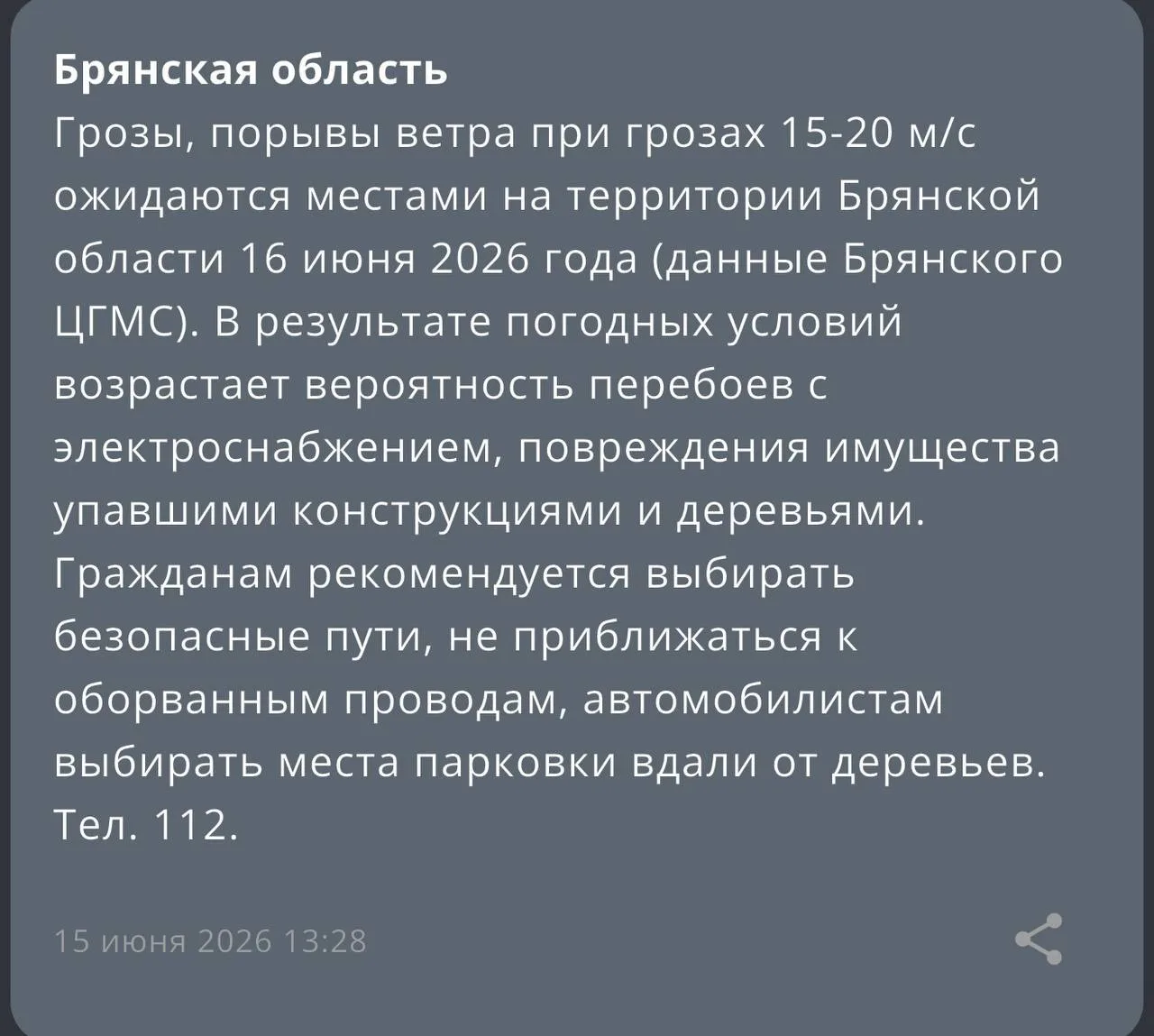 🌩 Грозы и сильный ветер надвигаются на Брянскую область

МЧС объявило предупреждение на завтра. По 