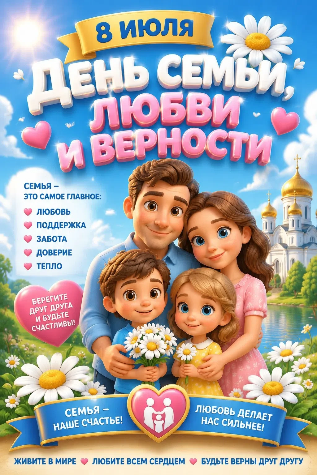 8 июля вся Россия отмечает День семьи, любви и верности.