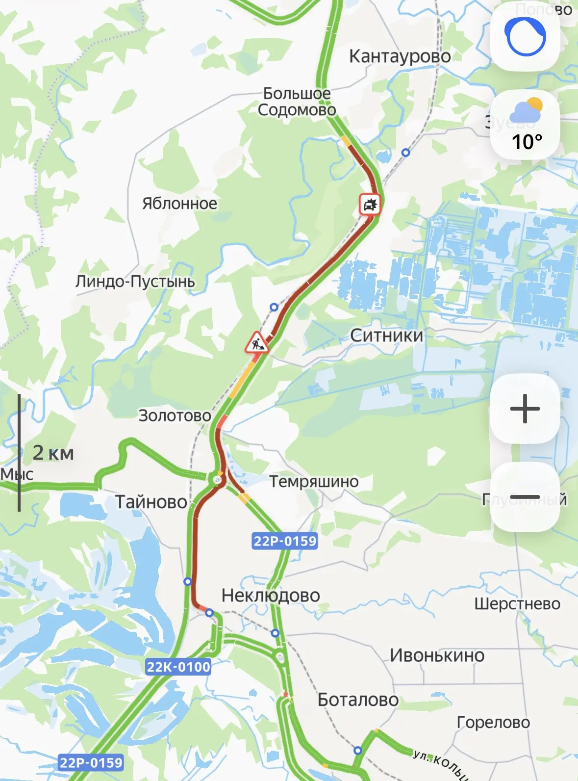 Борская сторона продолжает стоять в пробках.