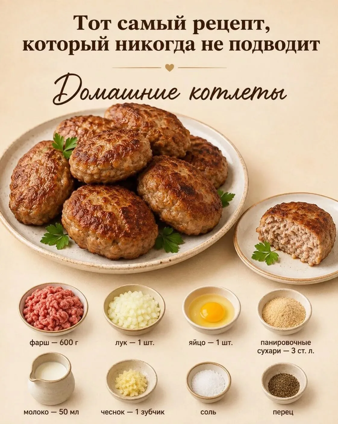 Домашние котлеты, вкусный рецепт!