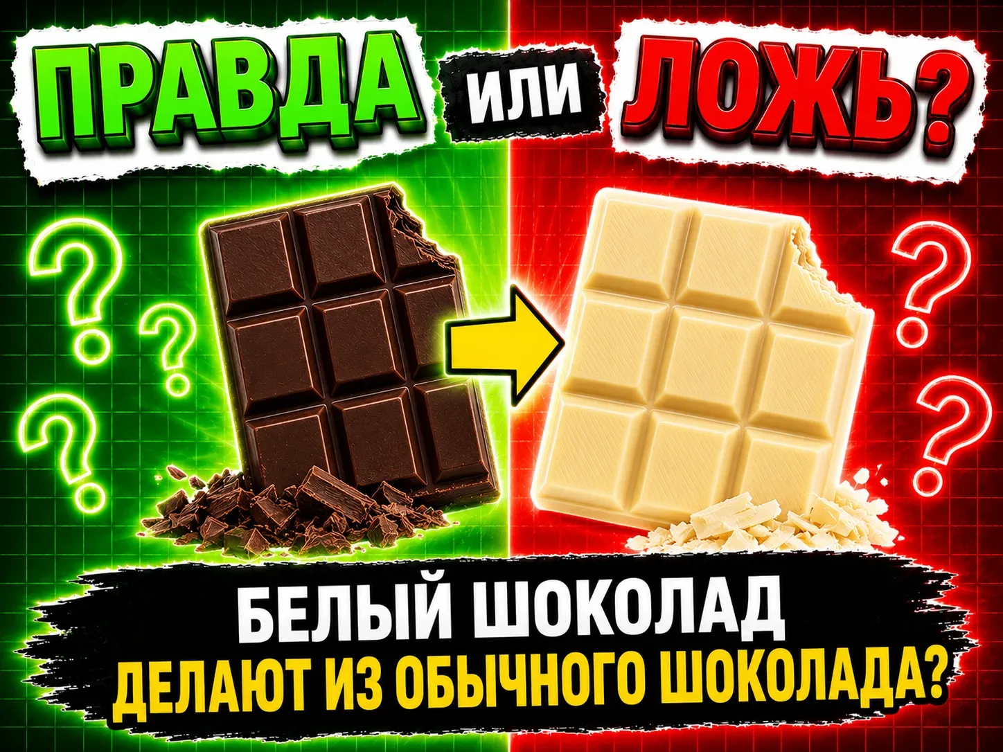 Белый шоколад делают из обычного шоколада?

Правда или ложь