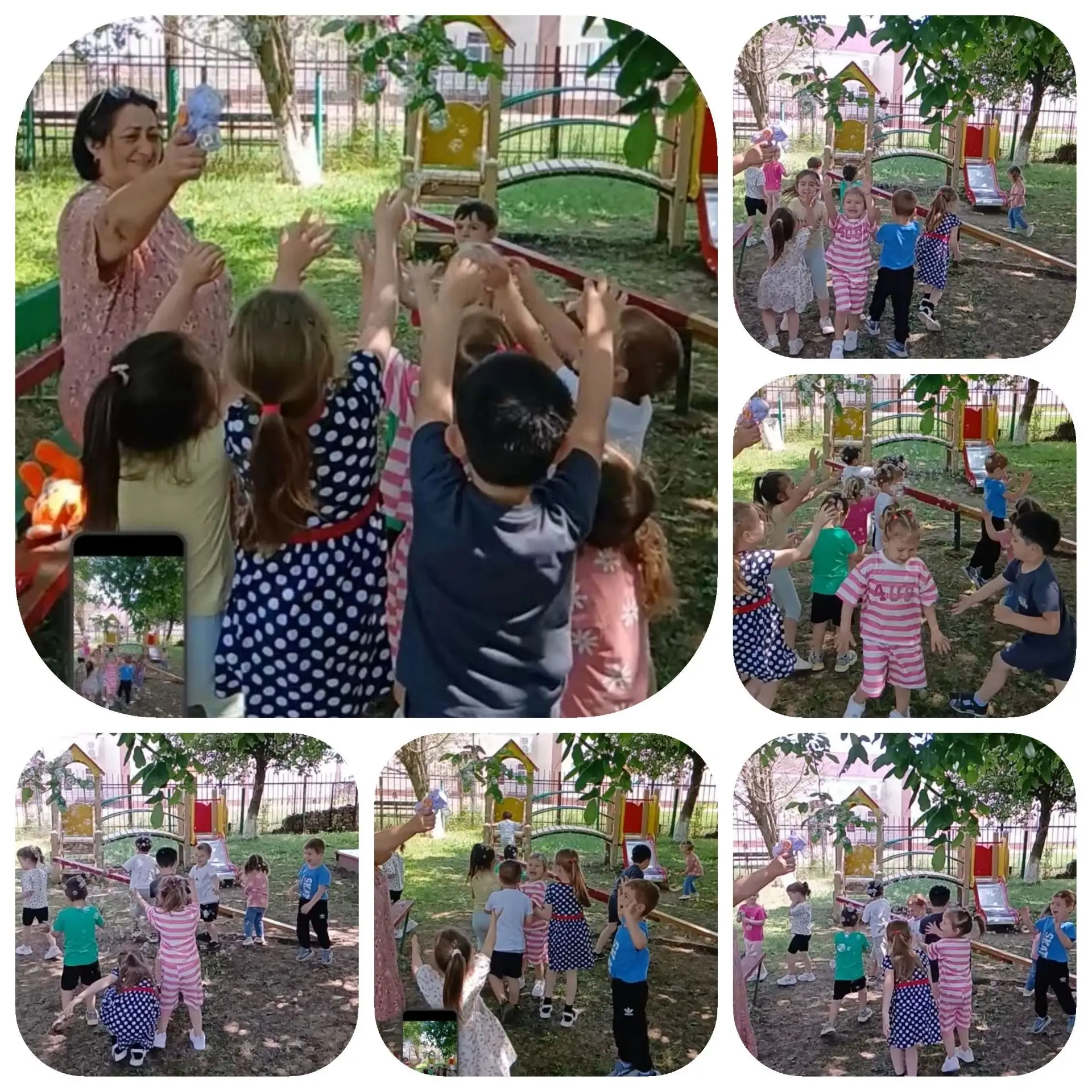 День мыльных пузырей в детском саду! 
Сегодня в детском саду прошёл День мыльных пузырей 
Ребята пол