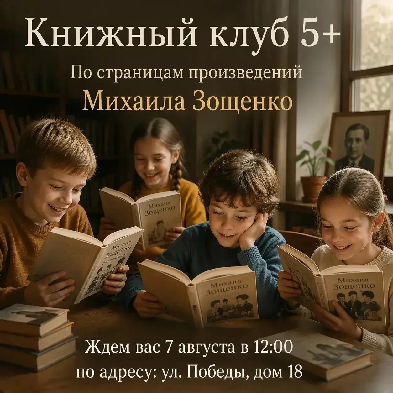 Приглашаем детей на занятия литературного клуба «На семейной книжной полке».📚