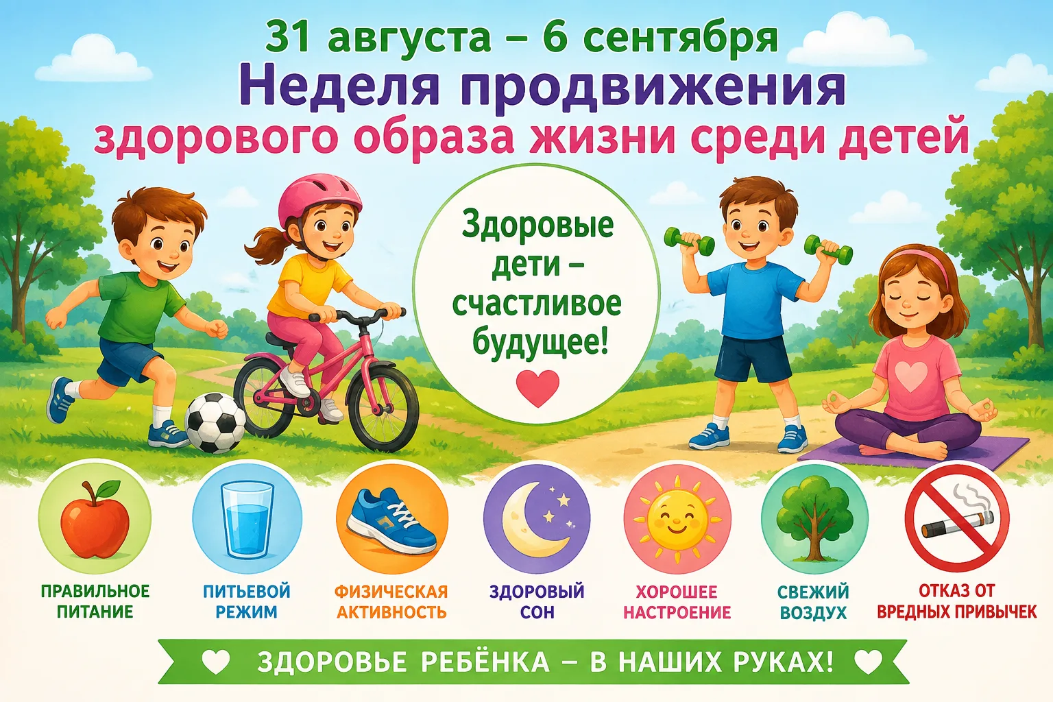 🌿💚 С 31 августа по 6 сентября проходит Неделя продвижения здорового образа жизни сред...