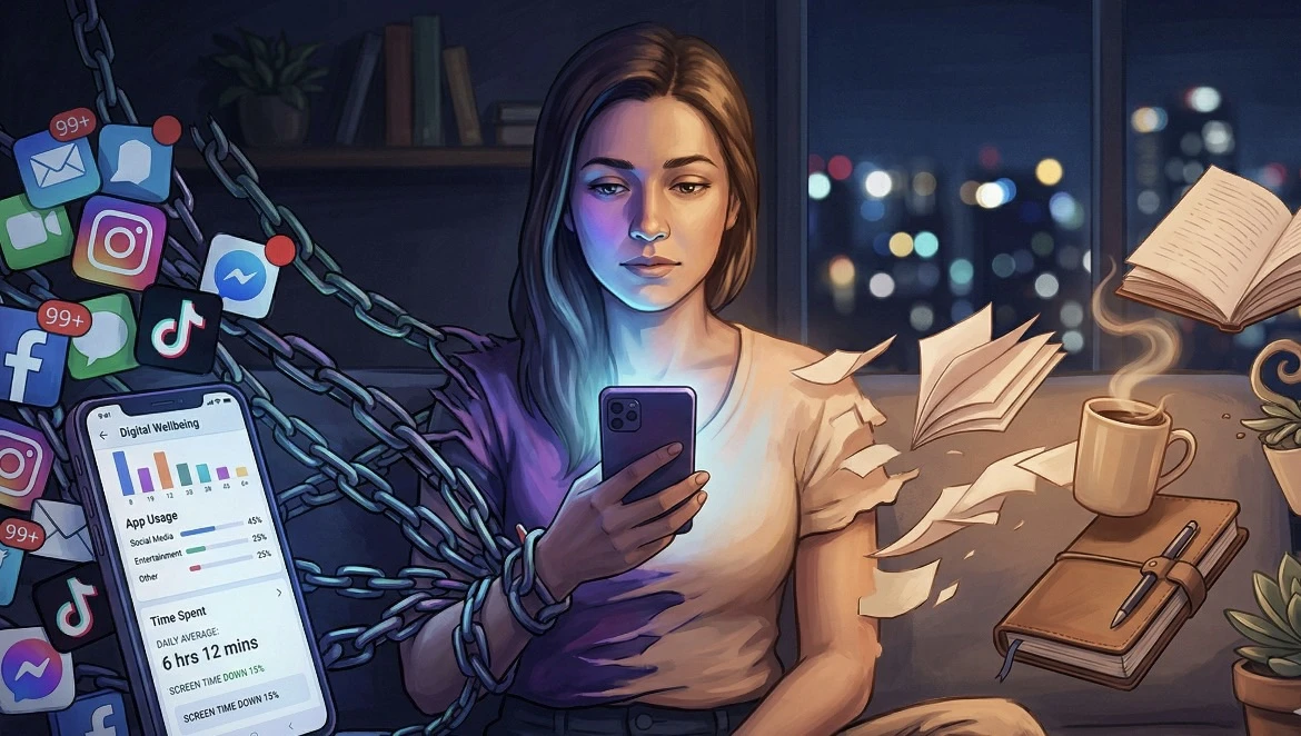 🌙 Сколько времени сегодня вы провели в телефоне? А сколько — с пользой для себя?