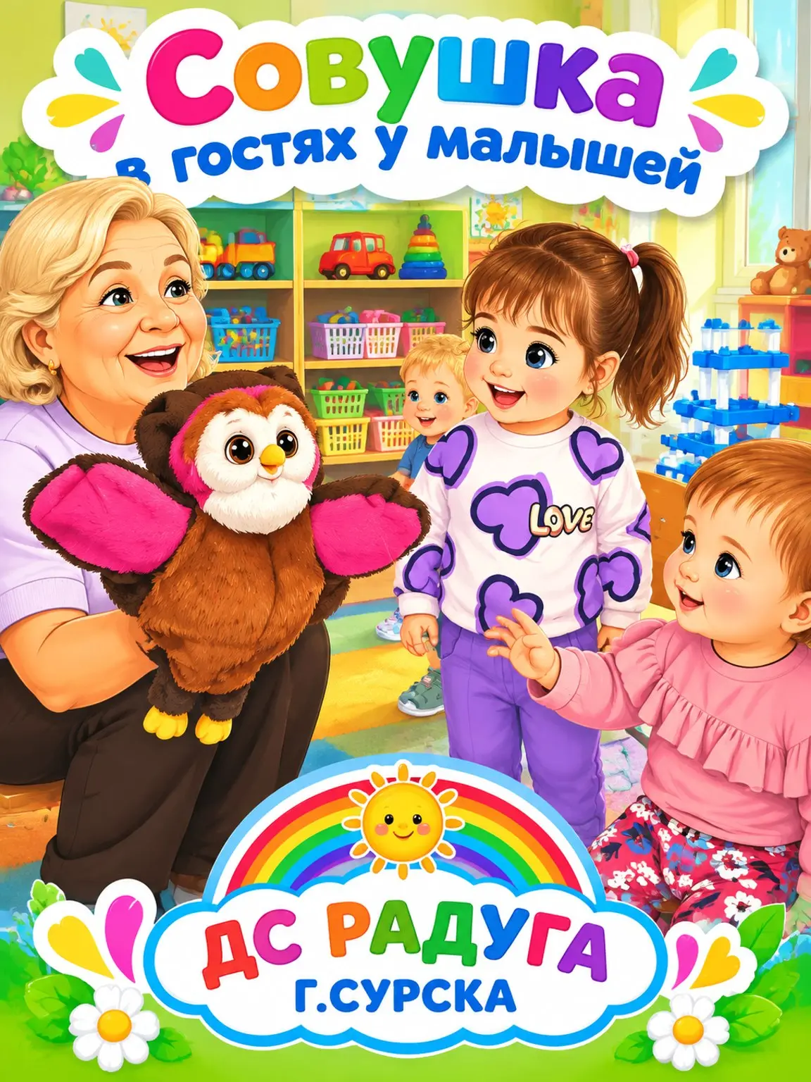 🦉 В гости к малышам детского сада "Радуга" г. Сурска прилетела Совушка! 🎶