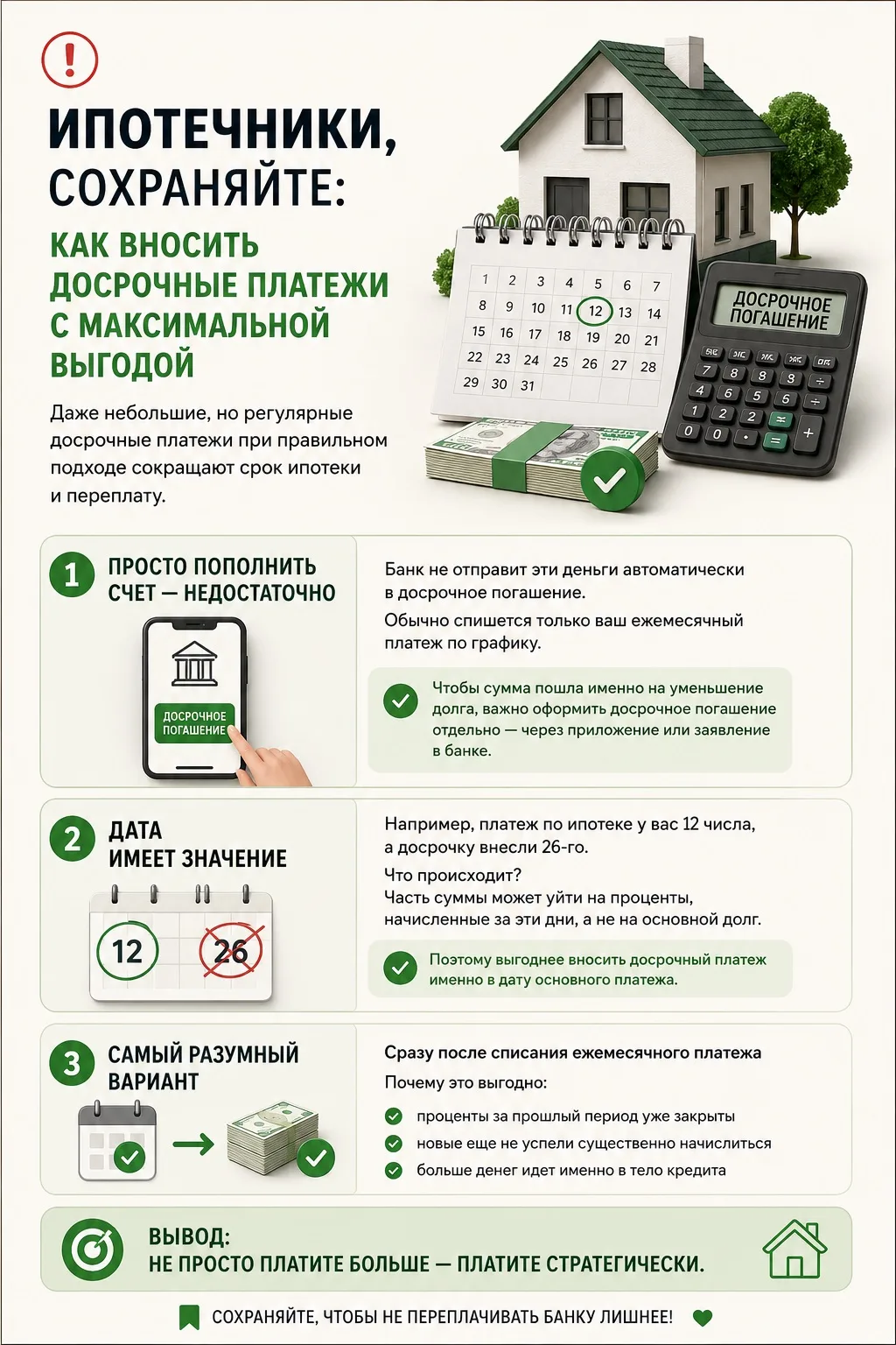 Поговорим о досрочном погашении ипотеки 🌿