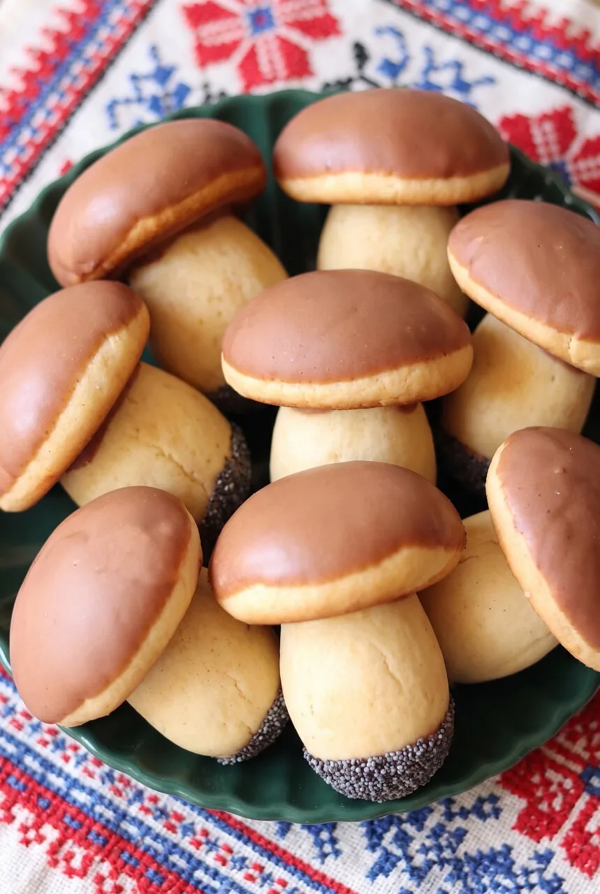 ПЕЧЕНЬЕ ГРИБОЧКИ С ШОКОЛАДНЫМИ ШЛЯПКАМИ И МАКОМ НА НОЖКАХ ДЛЯ КРАСИВОГО СЕМЕЙНОГО ЧАЕПИТИЯ
