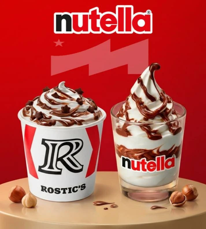 🍨 Мороженое с Nutella появится в Rostic’s 4 августа. 

Будет 2 вкуса: с добавлением пасты, а также 