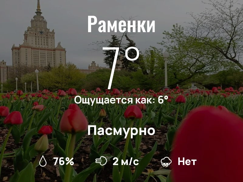 Что с погодой в Раменках?