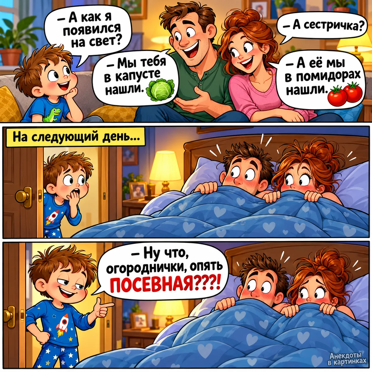 Мальчик спрашивает у родителей: