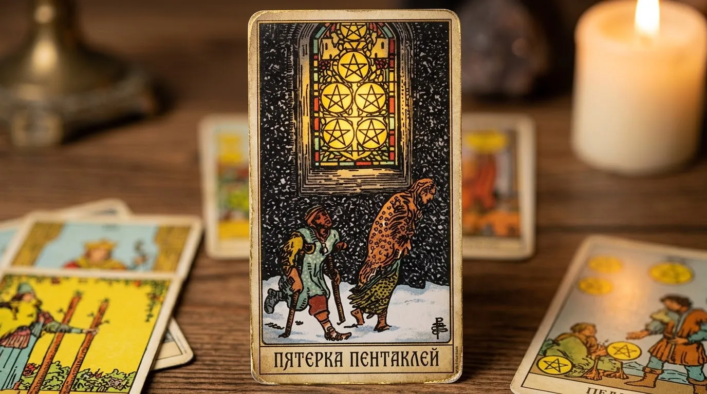 КАРТА ДНЯ, ВТОРНИК, ПЯТЁРКА ПЕНТАКЛЕЙ