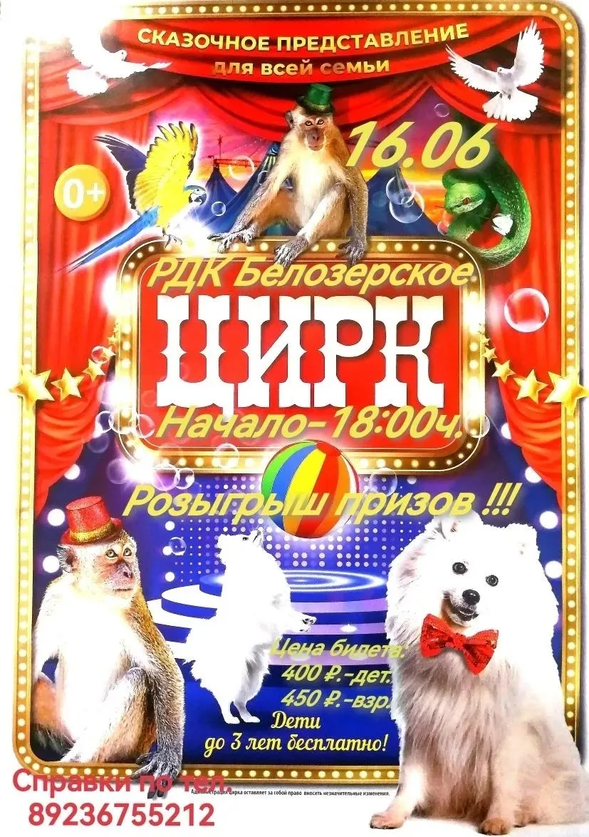 🎪Цирк! Цирк! Цирк! 

📞Открыта продажа билетов по номеру 8-996-149-50-12

♥️Сегодня давайте откроем