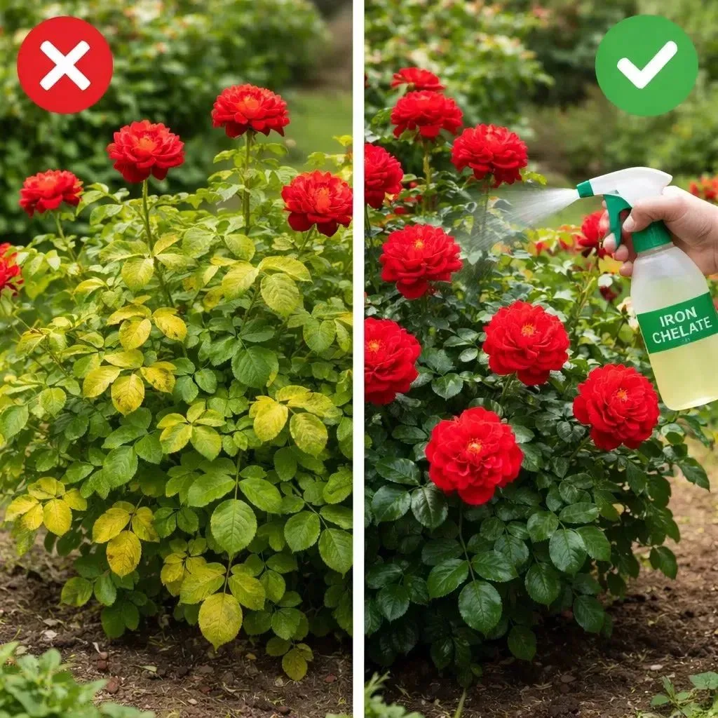 🌷 ПОЧЕМУ РОЗЫ "ЖЕЛТЕЮТ" ПОСЛЕ ДОЖДЕЙ
Многие думают, что желтизна листьев розы — это нехватка азота.