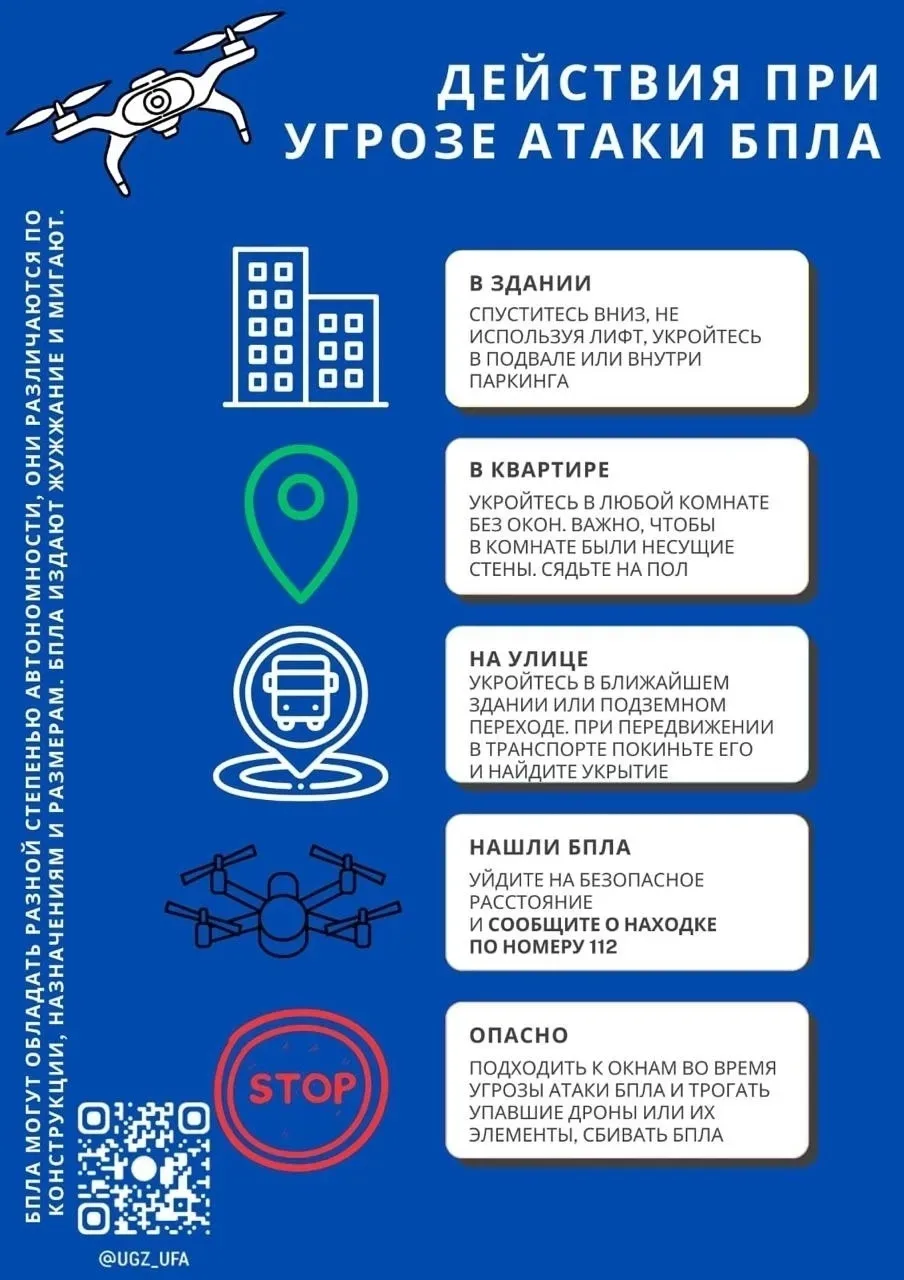 📢 Действия при угрозе атаки беспилотного летательного аппарата (БПЛА)📢