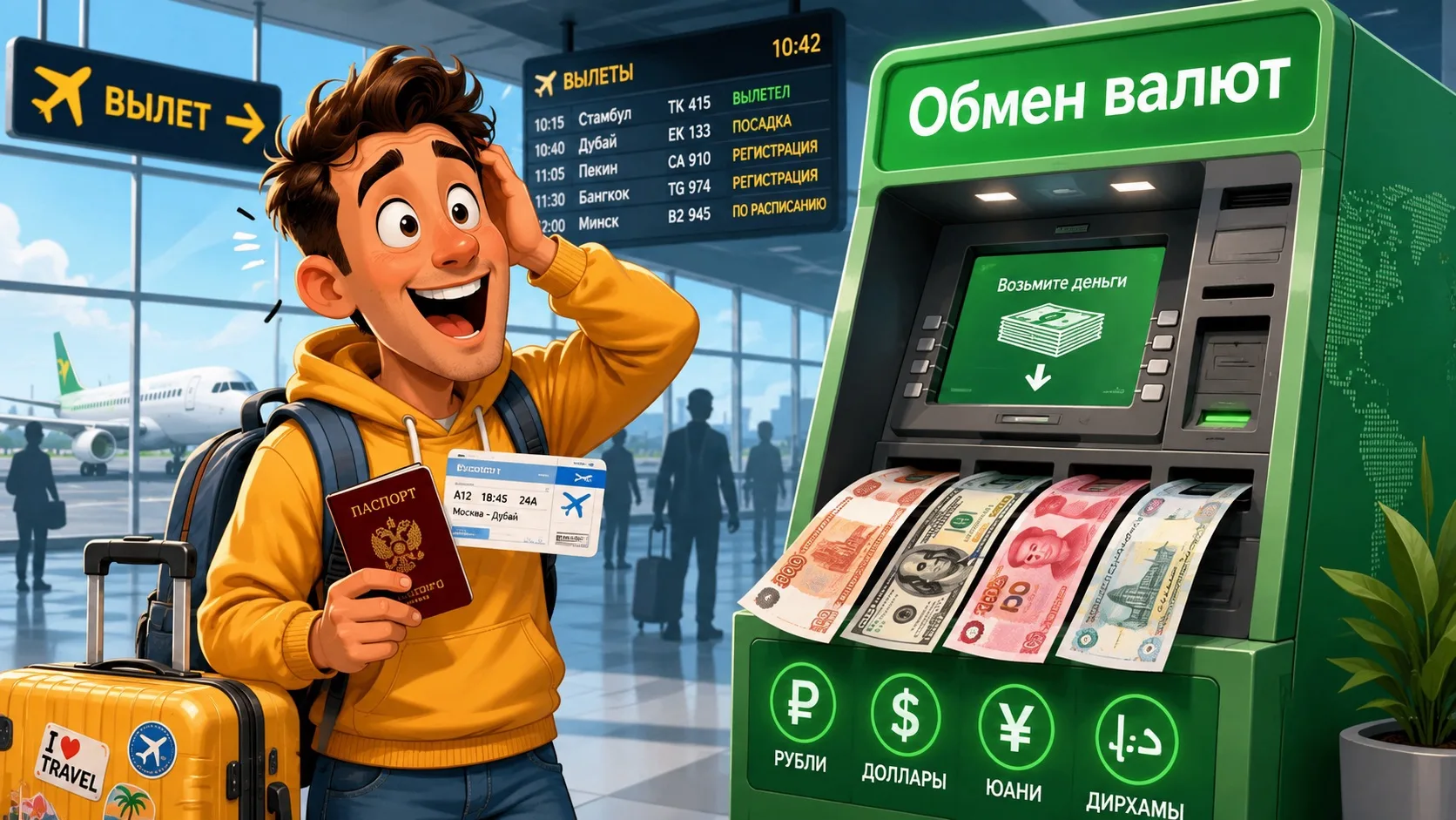 Валюта перед поездкой - теперь ещё проще ‼️

Сбербанк запустил обмен валюты прямо в банкоматах. Уже 