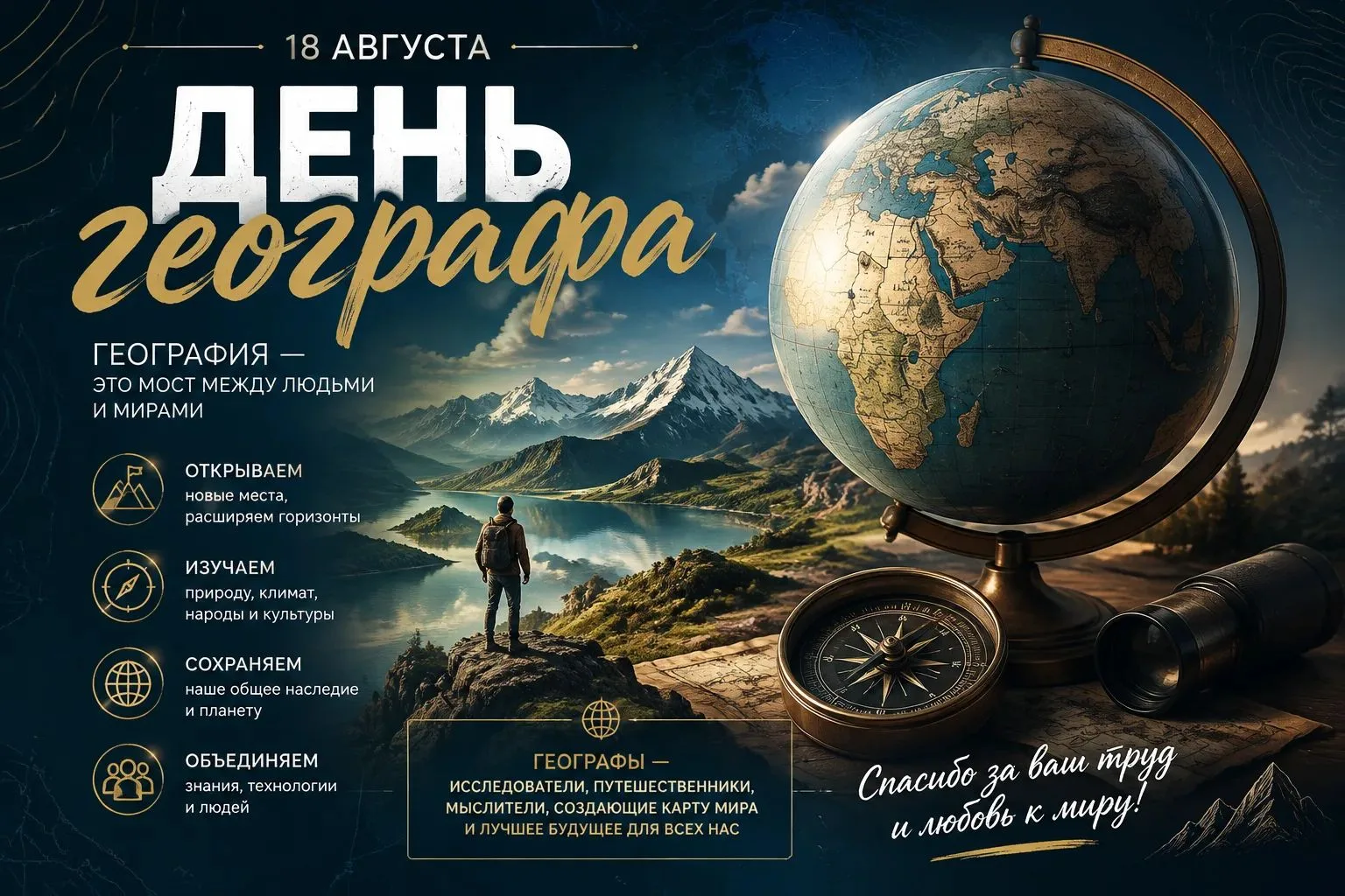 18 августа-День географа. ВЫДАЮЩИЕСЯ ОТЕЧЕСТВЕННЫЕ ГЕОГРАФЫ