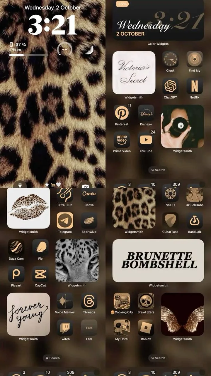 Оформление телефона в стиле leopard aesthetic 🐆🤎

Пример+обои+виджеты+цвет приложений

❤️ — нравит