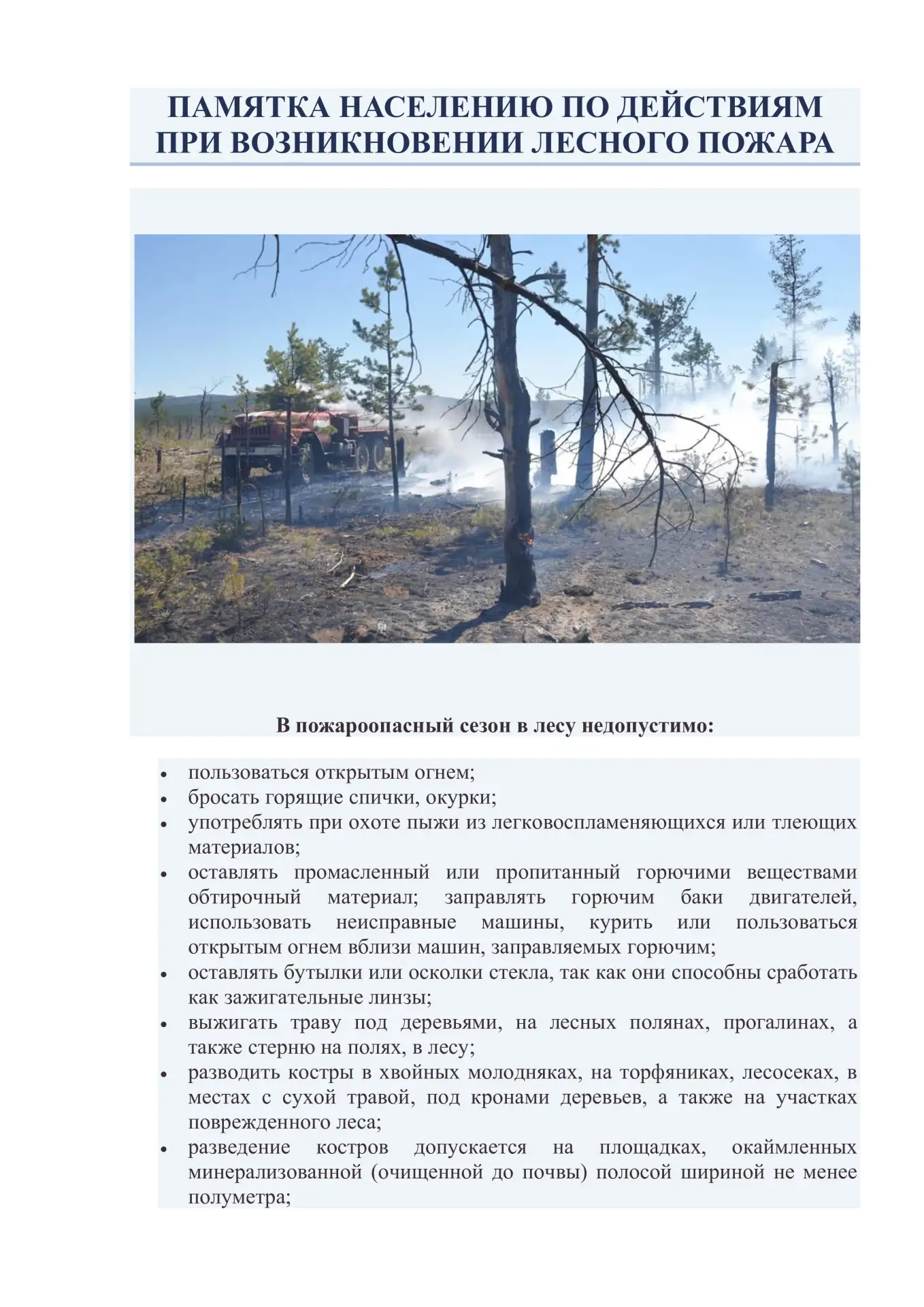 📌Безопасность превыше всего! Памятка при лесном пожаре.

🔥Лесной пожар - это стихийное бедствие, к