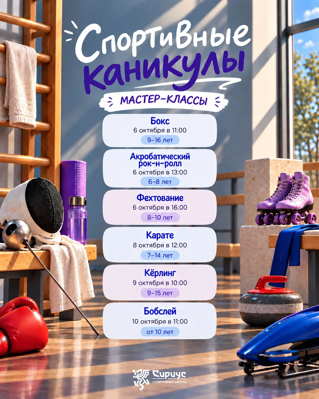 Напоминаем про спортивные каникулы😉