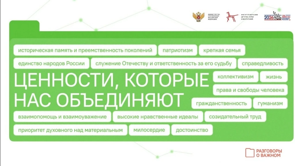 Темой сегодняшнего «Разговора о важном» стали «Ценности,которые нас обьединяют».

Традиционные ценно